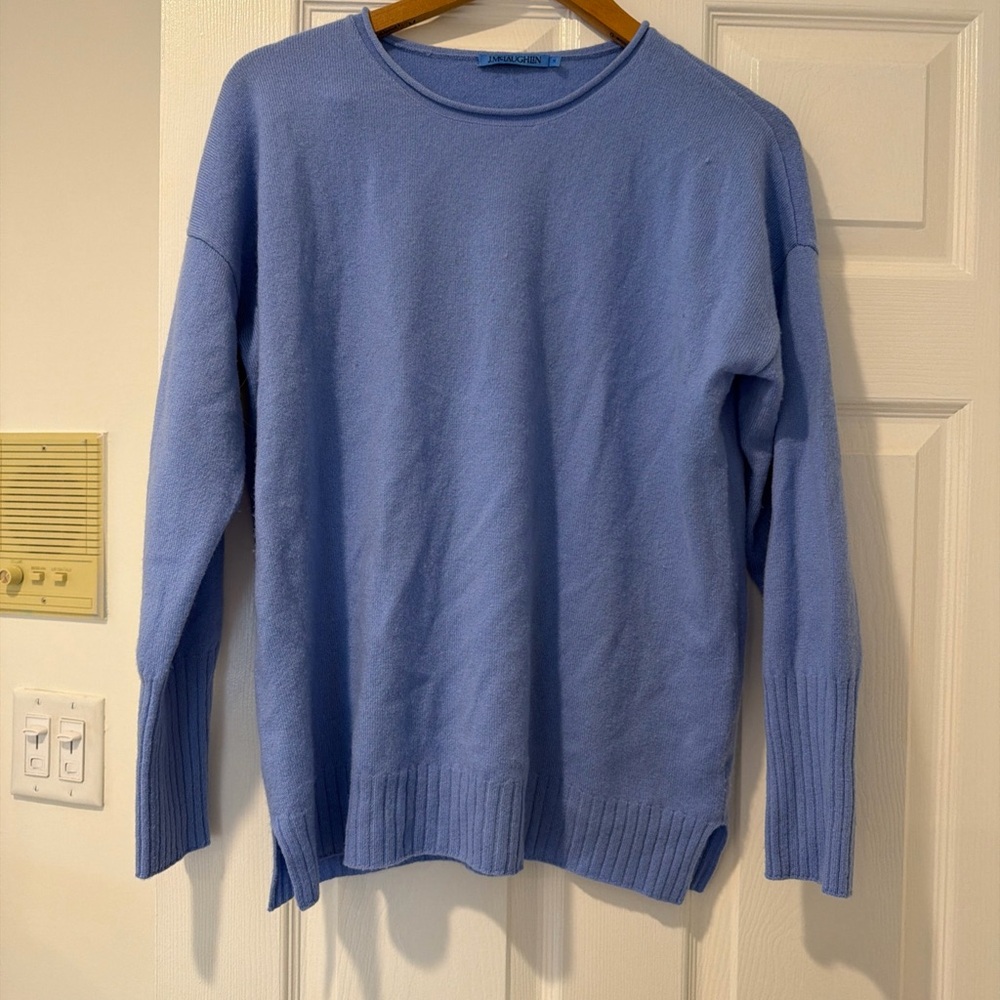 J. McLaughlin Soft Periwinkle Crewneck Sweater -100% cashmere - Picture 1 of 7